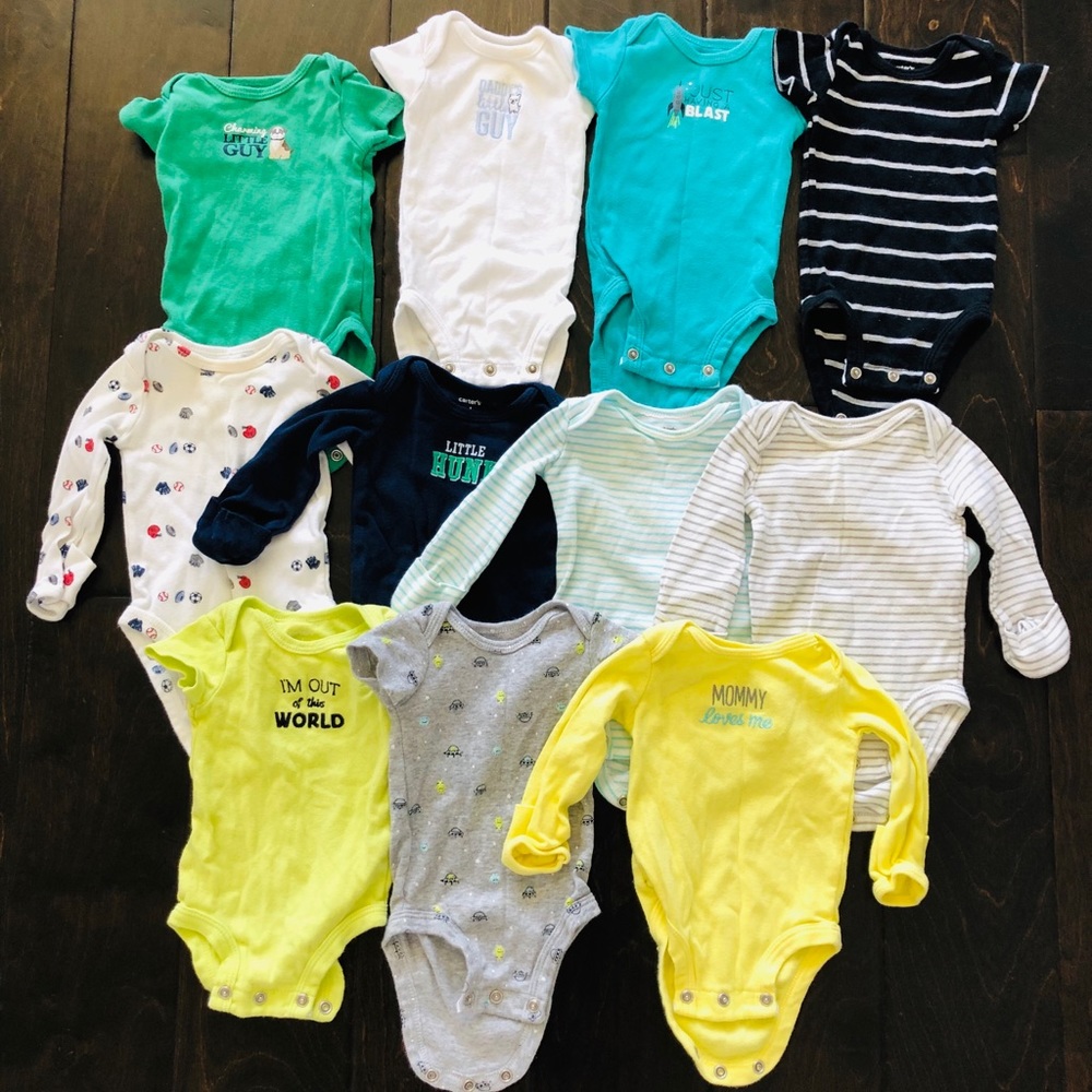 Baby Boy Newborn Size onesies- 11Pack